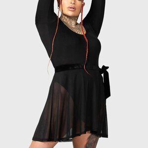 KILLSTAR Margot sheer mesh wrap skirt